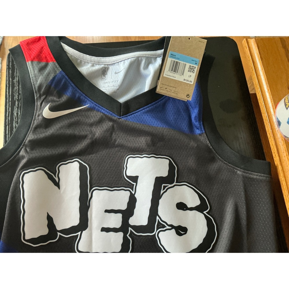 Nike Brooklyn Nets KAWS City Edition Jersey Mens 44 Medium Black DX8524-010 NEW